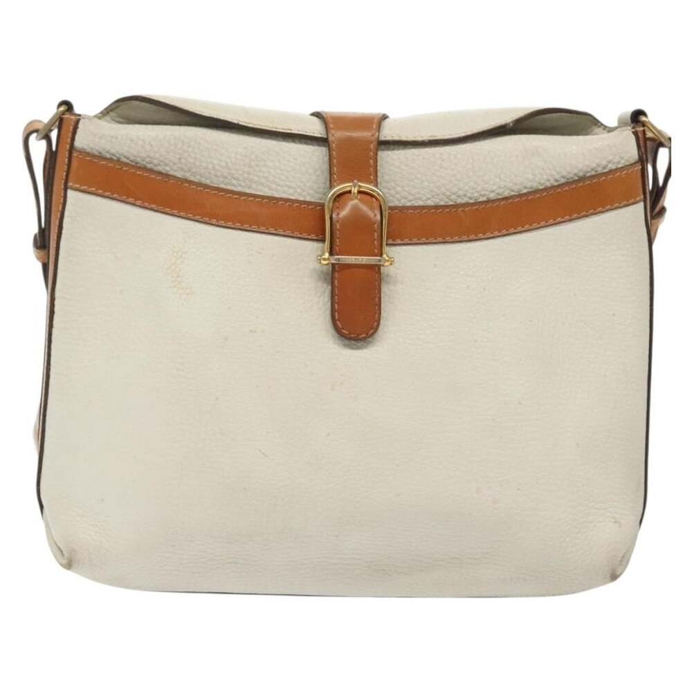 Celine Leather Shoulder Bag White
